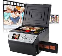 Multifunctional Digital Film Photo Scanner, Slide Negative Scanner with 5 Inch LCD Screen, Converts 135 Film/35mm Slide/110 Film/Photo/Document/Business Card to Digital JPG Files