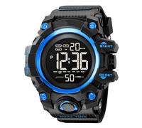 Multifunctional Digital Watch for Men with Stopwatch, Alarm Clock, Dual Time, and Backlight, Water Resistant, Mens Sports Watch for Outdoor Activities (Blue)