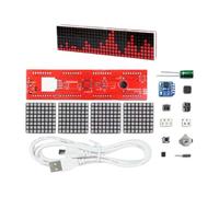 Multifunctional Dot Matrix Music Responsive Spectrum Lighting Effect Clock Electronic Assembly Kit Smart Assistant for Music Visualization