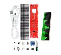 Multifunctional Dot Matrix Music Responsive Spectrum Lighting Effect Clock Electronic Assembly Kit Smart Assistant for Music Visualization