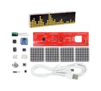 Multifunctional Dot Matrix Music Responsive Spectrum Lighting Effect Clock Electronic Assembly Kit Smart Assistant for Music Visualization