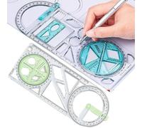 Multifunctional Drawing Ruler Geometric Stencil Measuring Tool