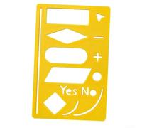 Multifunctional Drawing Template Kit 11 Pieces Flow Chart Stencil for Notes - Geometry Ruler Set Architecture Design Tool Yellow 2.2x3.5 Inch