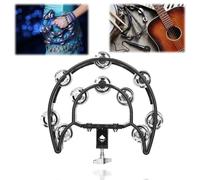 Multifunctional Drum Kit Rattle Loose Bell Hi-Hat Tambourine Metal Clamps Multifunction Hand Bell for Church KTV Party
