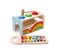 Multifunctional Educational Knock Ball Music Toys Pound A Toy with Slide Out Xylophone Mallets for Children Parent-Child Play Social Education Color Cognition Audio Recognition Musical Development Saf