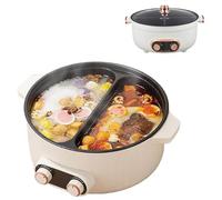 Multifunctional Electric Chafing Dish, 6L Capacity Non-Stick Hot Pot, Independent Temperature Control for Home Party, Four Grid Design