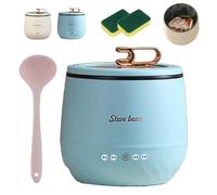 Multifunctional Electric Mini Cooker, Yearpapier Small Rice Cooker for 1-2 People, Multi-Functional & Non-Stick Coating for Dormitories and Office for Carrying When Going Out (Blue,110V)