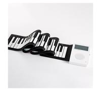 Multifunctional Electric Piano Portable 61-key Folding Hand-rolled Electronic Piano Instrument Portable Electronic Keyboards (Color : White)
