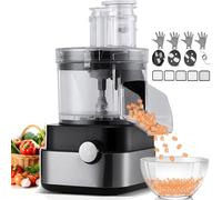 Multifunctional Electric Vegetable Chopper, 600W Food Cutter & Slicer with 5 Cube Grids, 5000ml Large Capacity Meat Grinder Blender for Kitchen
