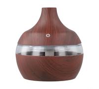 Multifunctional Essential Oil Diffuser with Humidifying Feature and Seven Color Options (Deep wood grain)