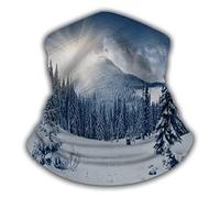 Multifunctional Face Cover, Headwear Beautiful White Snowy Ice Mountain Hoarfrost Tree Anitdust Tube Scarf for Outdoor Yoga Men