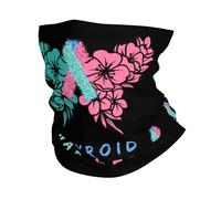 Multifunctional Face Shield,Thyroid cancer awareness Ribbon Flower butterfly,Neck Warmer Anitdust Neck Scarf for Workout Tennis Men 26X30cm
