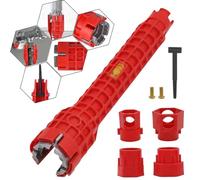 Multifunctional Faucet Wrench - 14 in 1 Sink Installer Socket Wrench and Tap Spanner Tool | Plumbing Pipe Spanner for Tight Spaces, Ideal for Kitchen Sink Faucet, Bathroom Basin and Toilet Repair