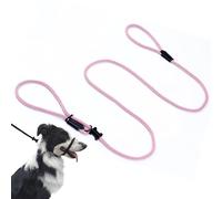 Multifunctional Figure 8 Padded Head Halter Walking Training Leather Stopper Slip Lead Dog Rope Leash Muzzle (Pink)