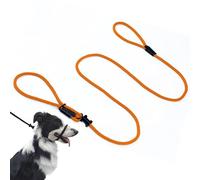 Multifunctional Figure 8 Padded Head Halter Walking Training Leather Stopper Slip Lead Dog Rope Leash (Orange)