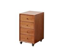 Multifunctional File Cabinet Removable Storage4-Drawer Under-Desk Storage Unit Nightstand Easy Access Natural Wood Finish Space-Saving Solution