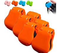 Multifunctional Fishing Rod Holder, Fishing Artifact Portable Beach Fish Pole Holders for Car Ground, Elastic Lure Rod Tie Protection Strap, Auto Fixed Fish Poles Holders(Orange-3pair)
