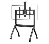 Multifunctional Floor TV Stand for 4275" TVs Adjustable Mobile TV Holder up to 120kg C55100in Rolling Cart with Shelves for Easy Viewing and Stability