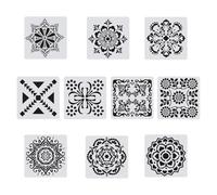 Multifunctional Flower Drawing Template Set for Adults Kids Art Projects Safe PET Stencils Various Patterns Mandalas Drawing Template