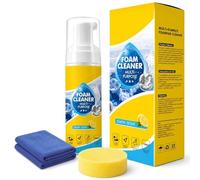 Multifunctional Foam Cleaner Spray 150ml, Multi-Enzyme Foam Cleaner Includes Cloth & Sponge, No-Rinse Deep Cleaning Foam Cleaner for Car Interior, Dashboard, Leather