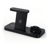 Multifunctional Foldable 6-in-1 Wireless Charger Station Compatible with iPhone/Huawei/Samsung Phone/Watch/Headphones Wireless Charging Convenient for Storage and Carrying (Black, for Samsung)