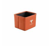 Multifunctional Foldable Car Trash Bin for Tesla Model 3 Highland 2024-2025, Waterproof Car Rubbish Bin, Leather Stain Protection, Dry and Wet Use, Large Capacity, Storage Box,M-Orange