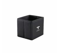 Multifunctional Foldable Car Trash Bin for Tesla Model 3 Highland 2024-2025, Waterproof Car Rubbish Bin, Leather Stain Protection, Dry and Wet Use, Large Capacity, Storage Box,S-Black