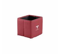 Multifunctional Foldable Car Trash Bin for Tesla Model 3 Highland 2024-2025, Waterproof Car Rubbish Bin, Leather Stain Protection, Dry and Wet Use, Large Capacity, Storage Box,S-Red