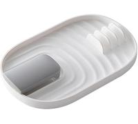 Multifunctional Foldable Pot Lid and Spoon Holder, Heat-Resistant Kitchen Utensil Holder, Spoon Tray Shelf & Cutlery Tray for Stove Top Kitchen and Avoid Dripping Stains Off white