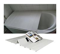 Multifunctional Folding Bathtub Tray & Dust-Proof Cover - White PVC Insulation Lid for Home Spa Bathroom & Relaxation (80x160x0.6cm)