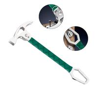 Multifunctional Folding Claw Hammer for Woodworking, Adjustable Claw Angle, Compact 28.8 cm Carbon Steel Hammer with Hex Screw Holes, Green