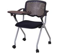 Multifunctional Folding Office Chair, Training Chair with Writing Board Meeting Foldable One-Piece News Chair(Pack of 10)