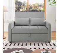 Multifunctional Folding Sofa Bed with Adjustable Backrest and 2 Cushions, Daybed for Compact Flats, 127L x 75-180W x 94H cm, Dark Grey Aosom UK