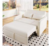 Multifunctional Folding Sofa Bed with Adjustable Backrest and 2 Cushions, Daybed Ideal for Small Flats, 127L x 75-180W x 94H cm, Light Grey Aosom UK