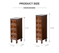 Multifunctional Folding Table & Tall Storage Cabinet - Farmhouse Style 4-Drawer Dresser Narrow Slim Tower with Solid Wood Legs Large Capacity White 4-Tier Organizer