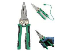 Multifunctional Folding Wire Stripper Pliers with Voltage Detector, Crimper & Stylus Screwdriver for Cutting, Stripping & Pulling Wires,Compact Multifunctional Hand for Home & Professional Use