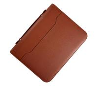 Multifunctional Folio, A4 Document Holder, Zipper PU Leather Folder with Storage Compartments, Legal Notepad Organizer, Business Wallet Design Co