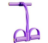 Multifunctional Foot Pedal Resistance Assistance, 8 Tube Pedal Resistance Band with Handle, Multi Function Tension Rope, Full Body Training Equipment for Home Workout (Purple)