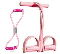 Multifunctional Foot Pedal Resistance Assistance, 8 Tube Pedal Resistance Band with Handle, Multi Function Tension Rope, Full Body Training Equipment for Home Workout (#Pink)