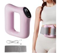 Multifunctional Full Body Fascia Ring,5 Speed Silicone Massager,Ergonomic Adjustable Strap,Type-C Rechargeable Deep Tissue Fat Burning Muscle Recovery for Belly Neck Waist Arms Legs (Pink)