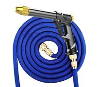 Multifunctional garden hose, 3 times more flexible and automatically extendable water pipe, integrated metal high-pressure car washing nozzle (Multifunctional water pipe, 148 feet)