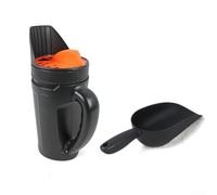 Multifunctional Garden Spreader for and Salt - Ergonomic Handheld Sowing Pot with Shovel Option - ABS Construction for Lawn Care - Black Orange Design - 18x14x33cm Size(with shovel)