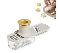 Multifunctional Garlic Grinder - 3-in-1 Mini Garlic Slicer for Ginger Vegetables, with Container (White)