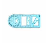 Multifunctional Geometric Ruler, Blue Geometric Drawing Template Measuring Tool Draw Parallel Vertical Paralle for Artists Students Typesetters Designers