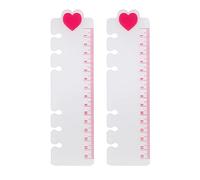 Multifunctional Geometric Ruler Measuring Ruler,2Pcs Adorable Heart Pattern Bookmark Ruler Clear Pattern Precise PVC Scrapbook Ruler for Students Album Ruler Wide Application,Pink