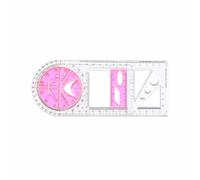 Multifunctional Geometric Ruler, Red-White Geometric Drawing Template Measuring Tool Draw Parallel Vertical Paralle for Artists Students Typesetters Designers