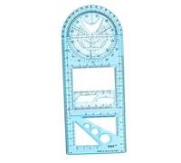 Multifunctional Geometric Ruler Supplies Office Mathematics Drawing Template Blue Middle, 20.3cm