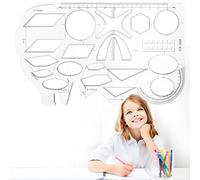 Multifunctional Geometric Ruler Transparent Drawing Ruler Geometric Drawings Templates Plastic Measuring Ruler Geometry Stencils Math Scale Ruler Draft Ruler Measuring Tool for School Office Supplies