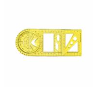 Multifunctional Geometric Ruler, Yellow Geometric Drawing Template Measuring Tool Draw Parallel Vertical Paralle for Artists Students Typesetters Designers