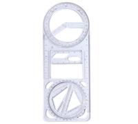 Multifunctional Geometry Drafting Template Ruler, 360 ° Drawing Activity Angle Measuring Scale Ruler(Transparent)
